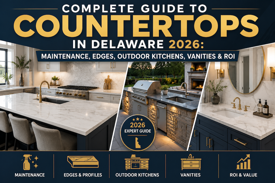 Complete Guide to Countertops in Delaware 2026: Maintenance, Edges, Outdoor Kitchens, Vanities & ROI 1 Complete Guide to Countertops in Delaware 2026 Maintenance Edges Outdoor Kitchens Vanities ROI